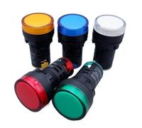 Lampada di segnalazione di potenza in plastica da 22 mm AD16-22DS Luce di segnalazione a LED 12 V 24 V 220 V Rosso Verde Blu Giallo Bianco Montaggio a pannello 10 pezzi(10pcs Blue 24V)