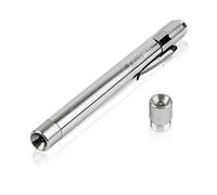 Lampada diagnostica | lampada LED professionale con scala di misurazione | luce bianca e gialla - lampada diagnostica in alluminio - lampada a penna | penlight - 2 metri antiurto | argento