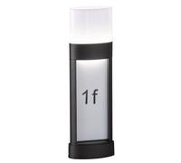 Lampada d'ingresso lampada da terra per esterno numero civico luce esterna IP54, luce vialetto patio giardino, nero, adesivo, 1x LED 10.5W 660Lm 3000K, AxLxP 50x16x7.5cm, Wofi 12225