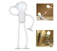 Lampada divertente con forma mutevole e ventosa, simpatica lampadina, mini lampada creativa con ventosa per camera degli adulti, camera da letto, bagno, corridoio, decorazione di Natale (bianca)