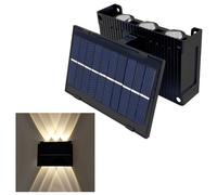 Lampada Doppi Led Solare Applique Muro Esterno IP66 Crepuscolare Ricaricabile