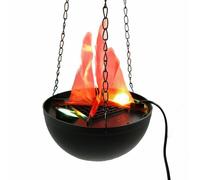 Lampada Effetto Fuoco Con Fiamma Finta Luci A Led Rosse E Catena A Sospensione