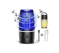 Lampada elettrica antizanzare UV a 360 gradi, trappola per insetti ricaricabile 2 in 1 per uso interno