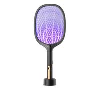 Lampada elettrica, design 2 in 1 lampada killer a mosca ricaricabile USB, trappola per mosca elettrica portatile e silenziosa per camera da letto, salone, campeggio e ufficio (Black)