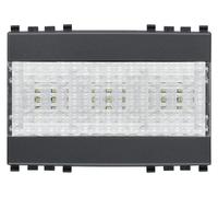 Vimar 20384 Eikon Lampada d'emergenza con LED ad alta efficienza, tre batterie ricaricabili sostituibili ministilo AAA 1,2 V, autonomia 1 ora, 3 moduli