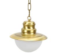 Lampada Esterni Ottone Ø20cm Vetro Schermo Bianco Maritim Pendelleuchte Balcone