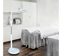 Lampada Estetica a LED con Ingrandimento 8X, Lampada per Esame Chirurgico a Dimmerabile, Lampada da Terra Senza Ombre con Ruote per Cliniche Ginecologiche