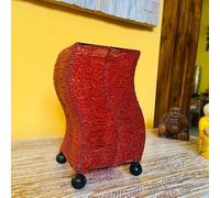 Lampada etnica abatjour ferro con perline rosse [EEK: A++]