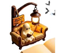 Lampada Fantasma Che Legge Un Libro Luce Halloween Fantasma Che Sta