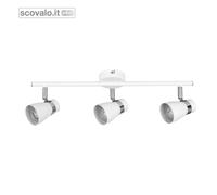 Lampada Faretto 3 Luci GU10 Orientabile Bianco Parete e Soffitto 470mm
