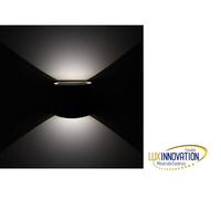 Lampada faretto a muro nera rotonda doppia luce 6W IP65 apertura fascio regolabile