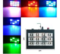 Lampada Faretto Faro Luce 12 LED Stroboscopica RGB da Discoteca Disco Strobo