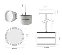 Lampada Faretto Led A Sospensione Moderna Da Soffitto 16W 220V Bianco Caldo