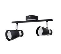 lampada faretto parete soffitto enali GU10 nero 2 luci orientabile