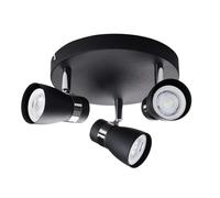 lampada faretto parete soffitto enali GU10 nero 3 luci tondo orientabile