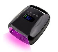 Lampada for unghie a LED, asciugacapelli senza fili da 96 W, luce arricciacapelli for smalto ad asciugatura rapida 28800 mAh, strumenti professionali for nail art in gel for la casa e il salone(Black)