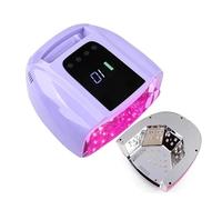 Lampada for unghie riflettente a specchio da 96 W con cuscinetto in metallo, asciugatrice for manicure senza fili, luce UV wireless for unghie, lampada LED UV for unghie ricaricabile(Purple)