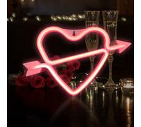 Lampada Forma Di Cuore Luci Al Neon Della Camera Letto Insegna San