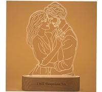 Lampada Fotografica Personalizzata Luce Notturna 3D Personalizzata con Testo Immagine Incisa, Anniversario Personalizzato Regali di Compleanno di Natale per Amanti di una Coppia di Famiglia Amici