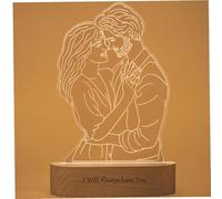 Lampada Fotografica Personalizzata Luce Notturna 3D Personalizzata con Testo Immagine Incisa, Anniversario Personalizzato Regali di Compleanno di Natale per Amanti di una Coppia di Famiglia Amici