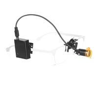 Lampada frontale a LED da 3 W con filtro ottico e clip universale, design ultra leggero da 22 g, compatibile con tutte le lenti e gli occhiali di sicurezza (occhiali esclusi)