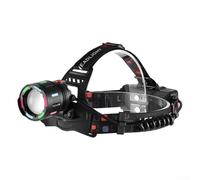 Lampada frontale a LED ricaricabile da 30 W con 1200 lumen, 4 modalità, faretto e proiettore, zoom regolabile per campeggio, escursionismo, corsa, resistente all'acqua IPX4, USB di tipo C