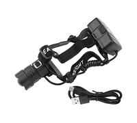 Lampada Frontale a LED Ricaricabile, Lampada Frontale Zoom Regolabile da 90000 LM a 90 Gradi con 3 modalità per la Corsa in Campeggio All'aperto