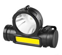 Lampada frontale a LED XPE COB con funzione di ricarica USB, base magnetica e rotazione a 360 gradi, per campeggio, pesca, escursionismo e uso in officina (800 mAh)