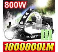 Lampada frontale a luce forte Lampada frontale con sensore LED portatile Torcia frontale ricaricabile USB Lanterna di emergenza per pesca da campeggio esterna