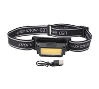 Lampada Frontale COB a LED, Faro Leggero Ricaricabile USB Indicatore Batteria Rilevamento Gesti, Lampada Frontale da Campeggio con Fascia Confortevole Regolabile per Campeggio All'aperto Sulla Fronte