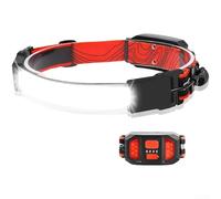 Lampada frontale COB impermeabile ottimizzata per la pesca notturna, per corsa, escursioni in montagna, geocaching e navigazione all'aperto, ricarica USB (B)