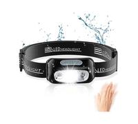 Lampada frontale con sensore di movimento, super luminosa da 500 lumen, sensore a infrarossi con portata di 10 cm, ricaricabile tramite USB