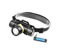Lampada frontale da immersione con display numerico della batteria, fascia per la testa regolabile e corpo in alluminio per viaggi subacquei Lampada frontale subacquea Lampada da immersione montata da