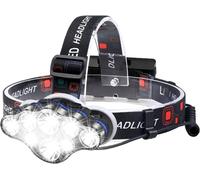 Lampada Frontale Da Testa Ricaricabile, 18000LM Torcia LED, Faro USB Super Lumin