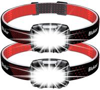 Lampada Frontale LED, [2 Pezzi] Super Luminosa 2000L Torcia Frontale USB Ricaric