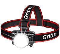 Lampada Frontale LED, Gritin 2000L Super Luminoso Torcia Frontale Lampade da Testa USB Ricaricabile, IPX5 Impermeabile, 4 Modalità, 90° Angoli di Luce Regolabili per Campeggio, Corsa, Pesca