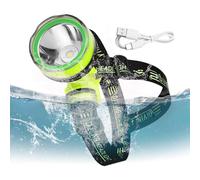 Lampada frontale LED impermeabile - Lampada da testa subacquea, attrezzatura subacquea con luce | Lampada da testa subacquea impermeabile IPX8, adatta per 80 metri sott'acqua, distanza di illuminazi