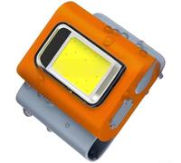 Lampada frontale magnetica COB LED con clip in silicone, 6 modalità di luce bianca e rossa, impermeabile, per campeggio, corsa, pesca notturna (arancione)