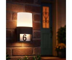 Lampada Frontale Numero Civico Illuminato Parete LED Cortile Adesivo Nero