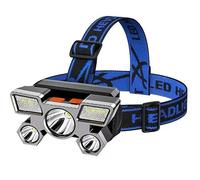 Lampada Frontale Ricaricabile 5 LED Impermeabile per Caccia Campeggio