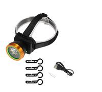 Lampada frontale ricaricabile con batteria integrata, LED super luminosi, impermeabile, illuminazione di lunga durata, due modalità di