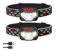Lampada frontale ricaricabile, sensore di movimento, LED super luminoso, impermeabile IP65, 6 modalità di illuminazione per campeggio e cicl