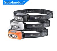 Lampada frontale ricaricabile USB da 500 lumen Sensore di movimento LED luminoso Corsa da pesca Flash Lampada frontale Faro Sensore a infrarossi