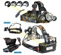 Lampada Frontale SMD LED Cree 3 Fascio T6 Ultra Potente Ricaricabile 12V 220V