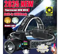 Lampada frontale super luminosa Lampada frontale ad alta potenza con sensore di torcia a lungo raggio più potente con torcia da pesca a luce gialla