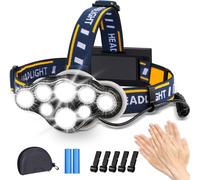 Lampada Frontale, Super Luminoso Torcia Frontale Ricaricabile 18000 Lumen 8 LED