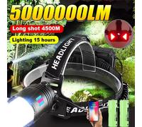 Lampada frontale super potente 800W LED faretto laser bianco 3500m torcia frontale ricaricabile lanterna da campeggio per pesca all'aperto