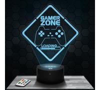 Lampada Gamer Zone decorazione per camera da ragazzo Lampada 3D Gamer Zone oggetto Cattolico Cristiano Cristo idea regalo decorazione Idea Regalo Natale originale per adolescenti