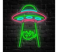 Lampada Gatto UFO Neon LED,Gatti Alien Insegna Neon Decor per Camera da Letto Camera dei Bambini Soggiorno Biblioteca Negozio di Animali,Cat Luci LED Regalo per Uomini Donne USB Powered(16.1"*13.2")