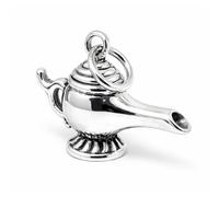 Lampada Genio Argento Sterling 925 3D Charm Desiderio Aladino Bracciale Pende...